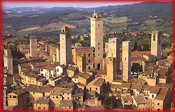 Aerial view of San Gimignano